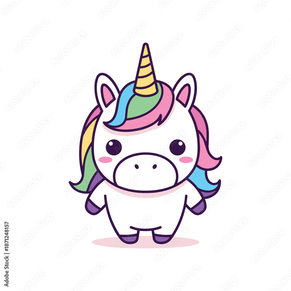 Fototapeta premium Adorable Cartoon Unicorn Illustration