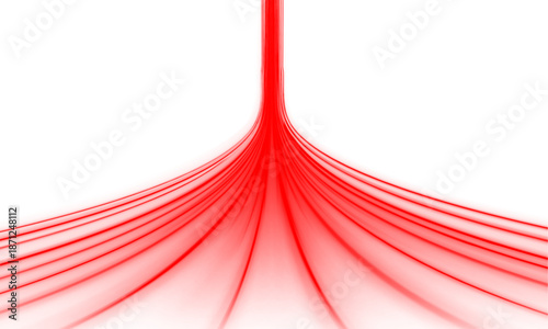 Glowing red neon laser lines flow along urban roads. Wave motion trails, energy swirls, and dynamic lines show speed and futuristic traffic visuals. Vector illustration PNG.