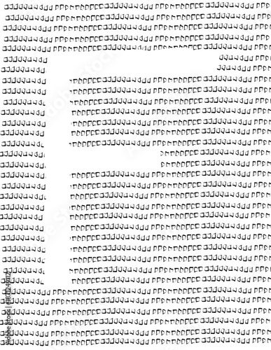 Letter F in square patteren