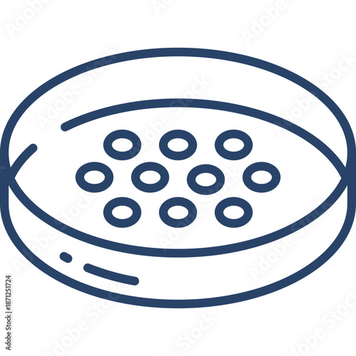 Petri Dish Icon with Cells