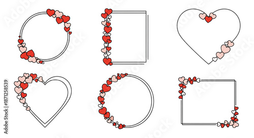 Valentine Heart Borders for Romantic Invitations, Cards, Web Design, and Celebrations