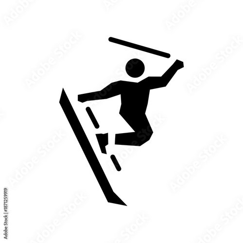 freestyle skiing glyph icon