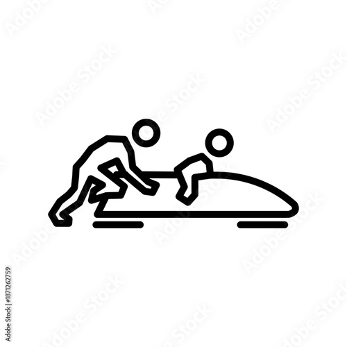 bobsleigh line icon