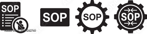 Standard Operating Procedure icons, SOP symbols, business process, workflow optimization