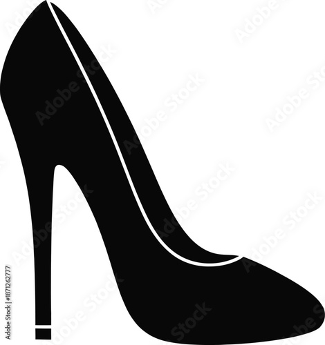High heeled shoe silhouette