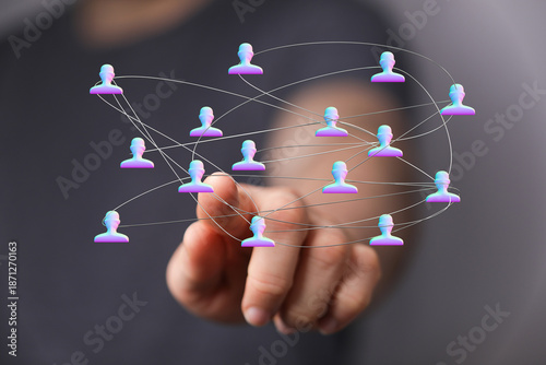 Hand pointing at a digital ...