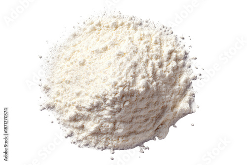 A mound of pale, light-colored flour