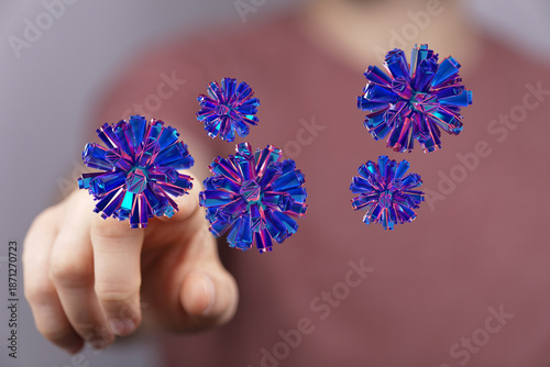 Abstract digital flowers wi...