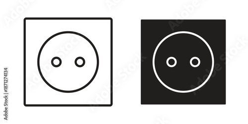 Round socket icons symbol, logo illustration. Vector graphics set