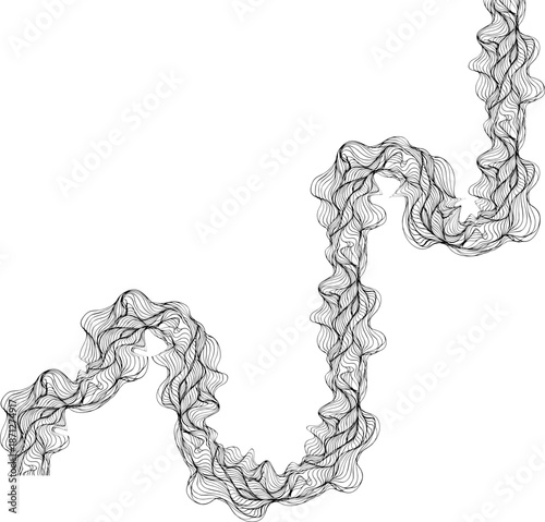 Rounded path composed of smooth flowing lines forming continuous organic movement.