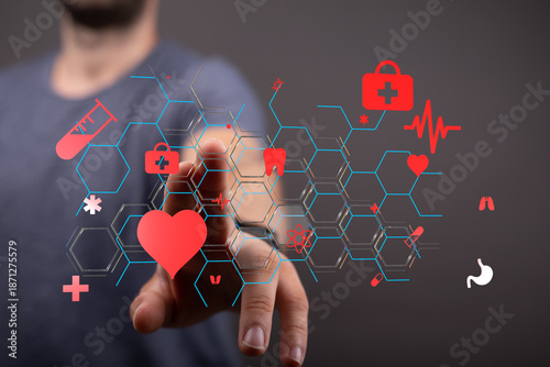 Person interacting with hol...