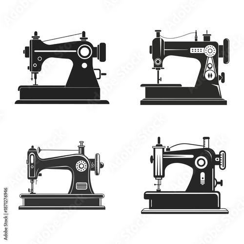 Vintage Sewing Machine Silhouettes Collection