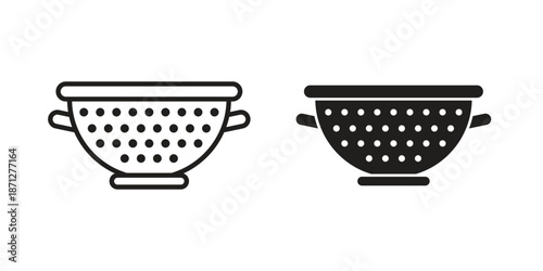Strainer icons symbol, logo illustration. Vector graphics set