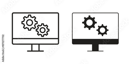 System icons symbol, logo illustration. Vector graphics set
