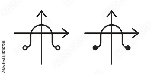 Photos Tangent icons symbol, logo illustration. Vector graphics set