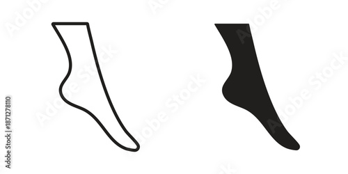 Tiptoe feet icons symbol, logo illustration. Vector graphics set