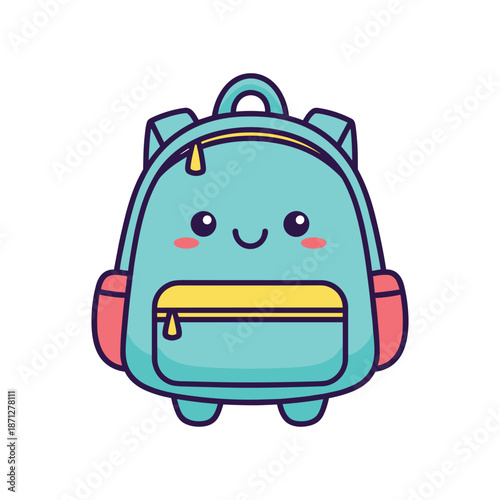 Cute Cartoon Backpack Illustration for Kids
