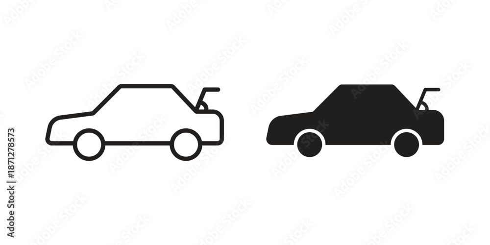 Fototapeta premium Trunk open icons symbol, logo illustration. Vector graphics set