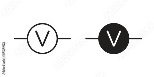 Voltmeter icons symbol, logo illustration. Vector graphics set