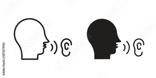 Whisper icons symbol, logo illustration. Vector graphics set