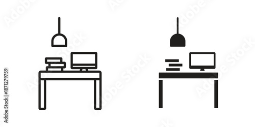 Workspace icons symbol, logo illustration. Vector graphics set