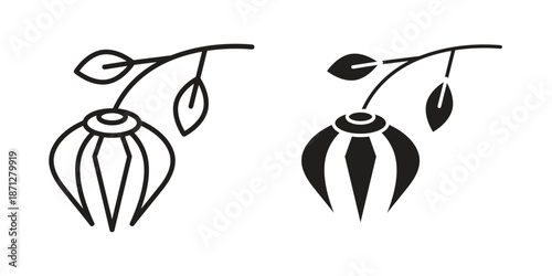 Ylang ylang icons symbol, logo illustration. Vector graphics set