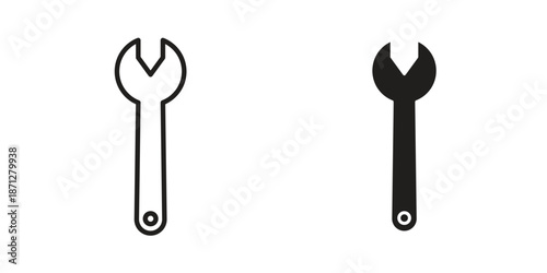 Wrench icons symbol, logo illustration. Vector graphics set
