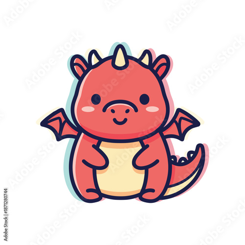 Cute Cartoon Dragon Illustration