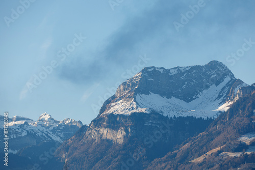 Majestic snow-covered mount...