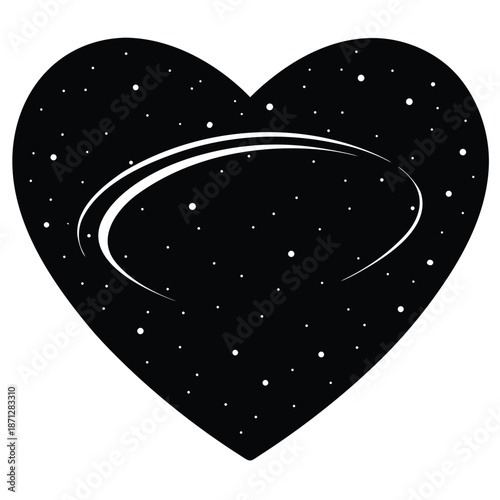 galaxy heart vector icon