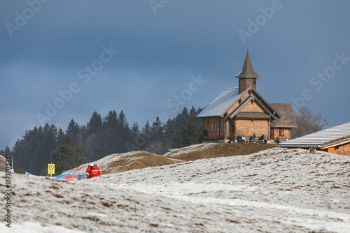 Scenic winter view with a w...