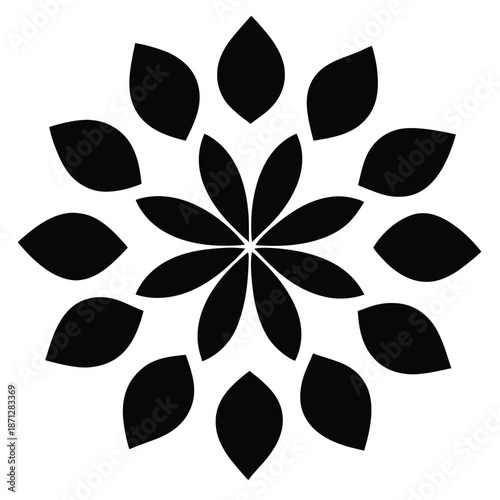 flower petals heart vector icon