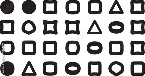 Geometric shapes in black and white pattern