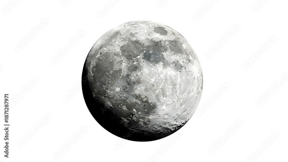 Naklejka premium The cratered surface of a distant moon in space