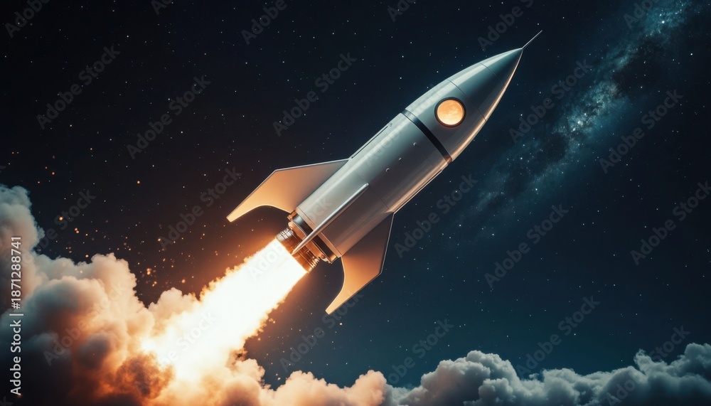 Obraz premium Rocket Launch Into Space