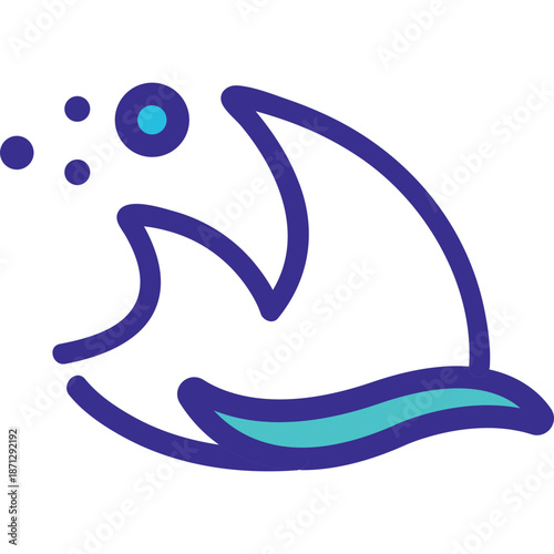 Shark Fin Icon in Water