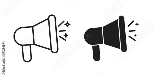 Promotion icons in black glyph and liner versions for design.