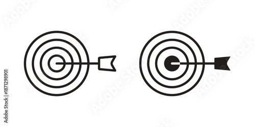 Target icons in black glyph and liner versions for design.