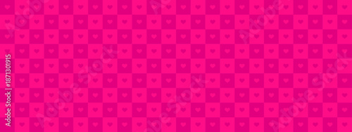 Monochrome horizontal background of heart shaped tunnel. Rainbow romantic pattern. Pink pastel colors. Seamless pattern