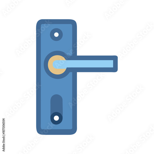 Modern blue door handle on black background showcasing design and functionality