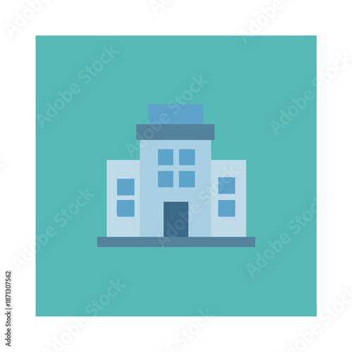 Isolated building icon illustration with a flat design and soft color palette