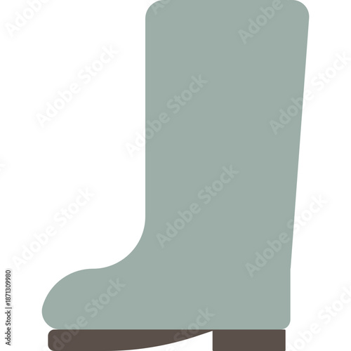 Simple Icon of a Light Blue Rubber Boot