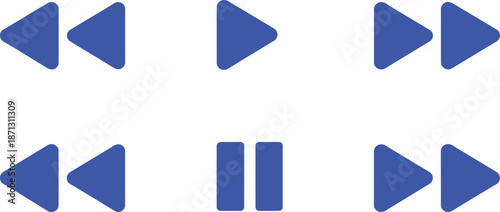 Blue media player rewind play pause fast forward