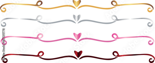 set of decorative frames for designing postcards, banners or posters with colorful hearts and sloths on both sides