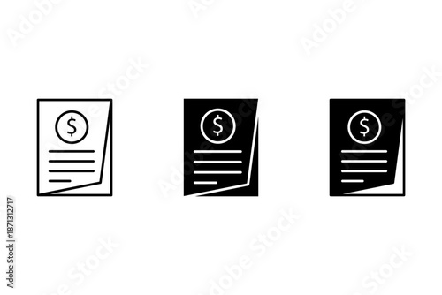 Receipt cashback isolated icon, paid invoice vector symbol with editable stroke