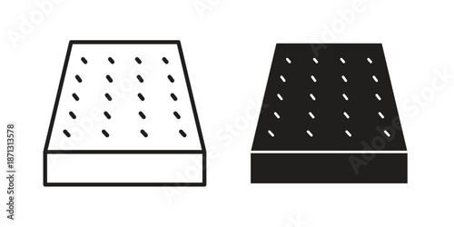 Mattress icons for web design set in black stroke and solid style. EPS10