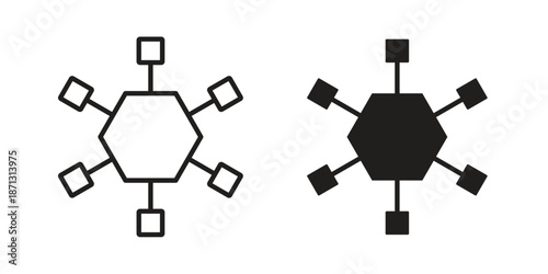 Multi channel icons for web design set in black stroke and solid style. EPS10