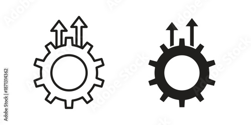 Operational excellence icons for web design set in black stroke and solid style. EPS10