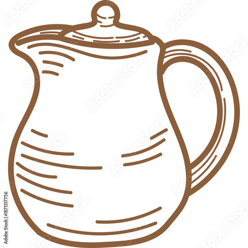 Sketch of a ceramic pitcher or jug