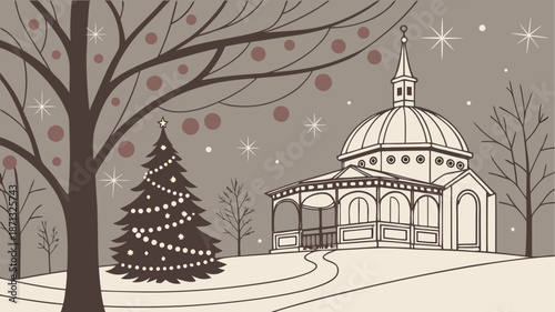 winter in the city park